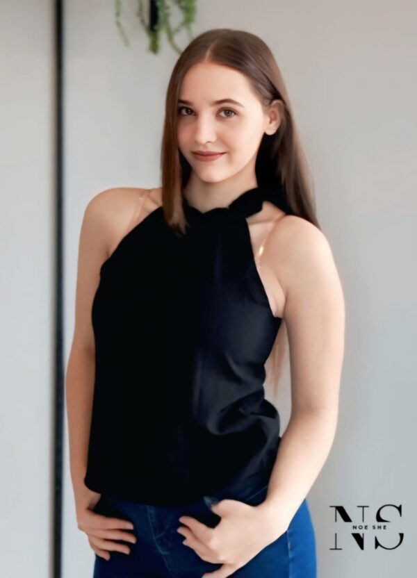 Frilled Neck Keyhole Blouse - Image 4