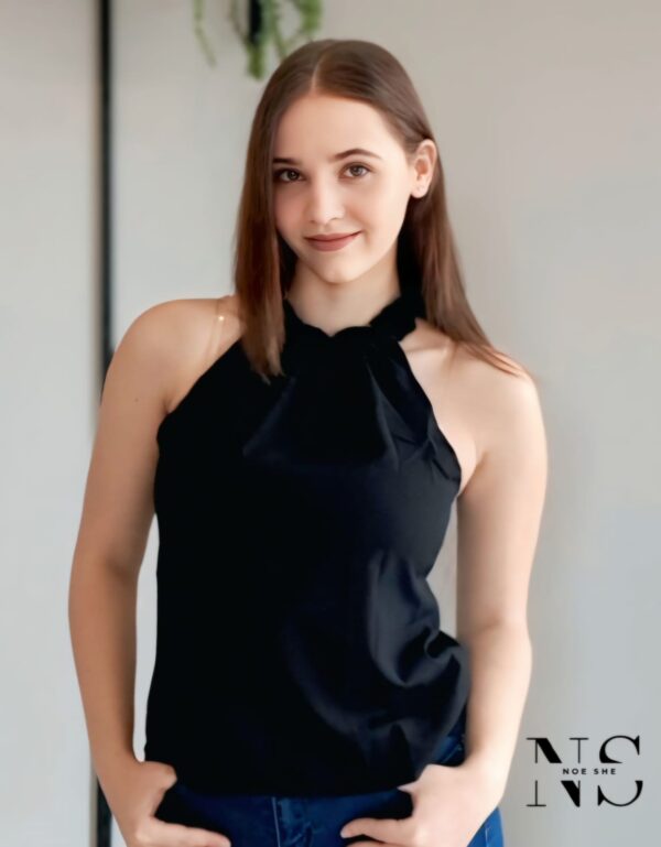 Frilled Neck Keyhole Blouse - Image 3