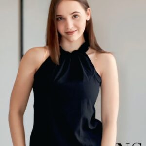 Frilled Neck Keyhole Blouse
