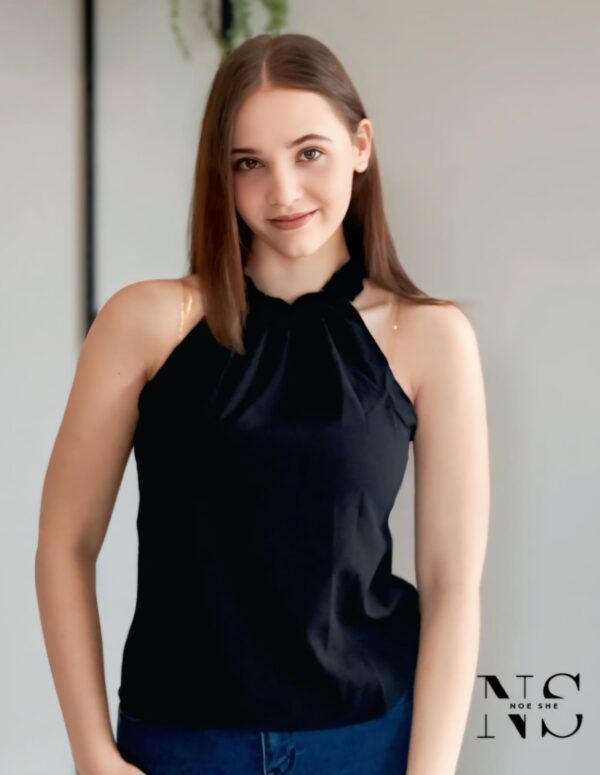 Frilled Neck Keyhole Blouse