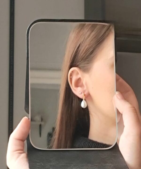Teardrop Faux Pearl Earring - Image 2