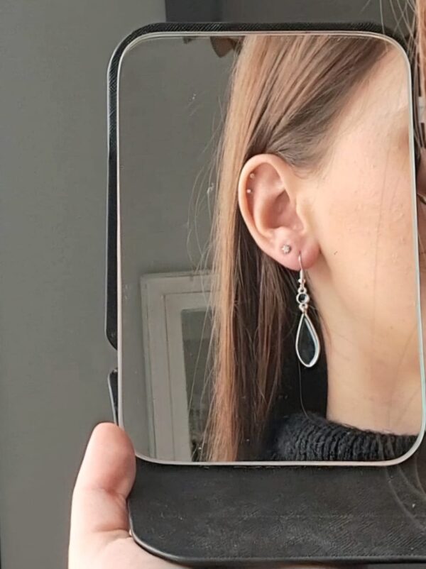 Black Teardrop Earring - Image 2