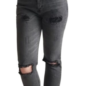 NTH Grey Ripped Skinny Mid Rise Jean