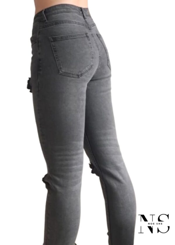 NTH Grey Ripped Skinny Mid Rise Jean - Image 2