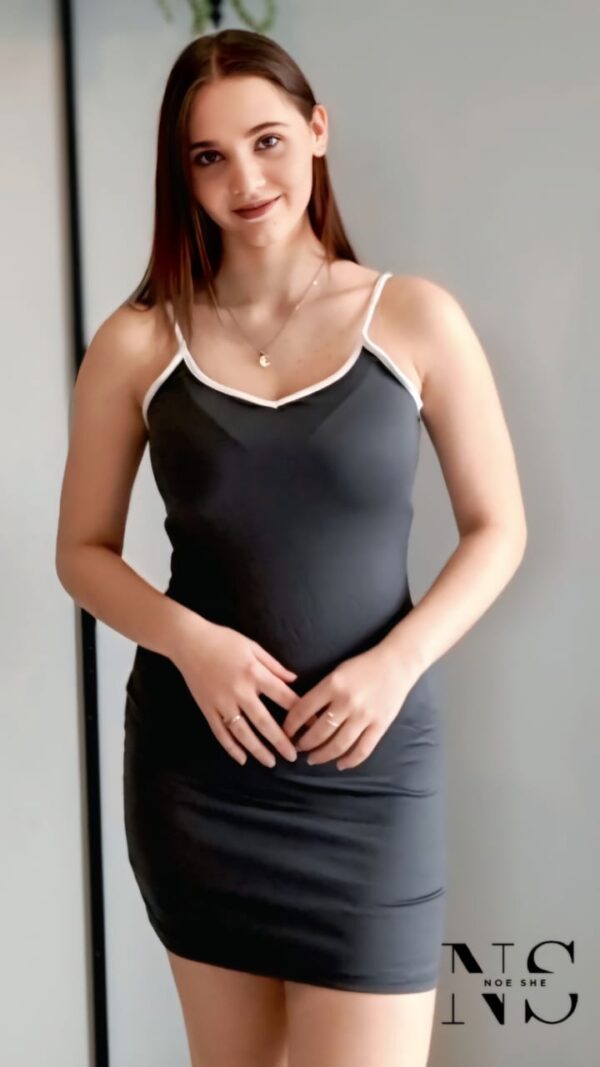 Grey Strap Dress - Image 4