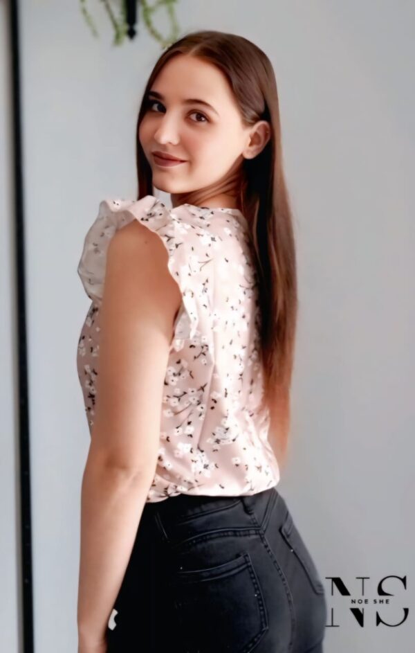 Floral Apricot Blouse - Image 4