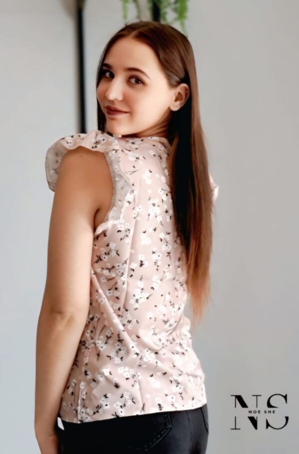 Floral Apricot Blouse - Image 2