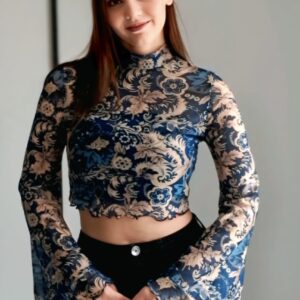 Floral Mesh Top