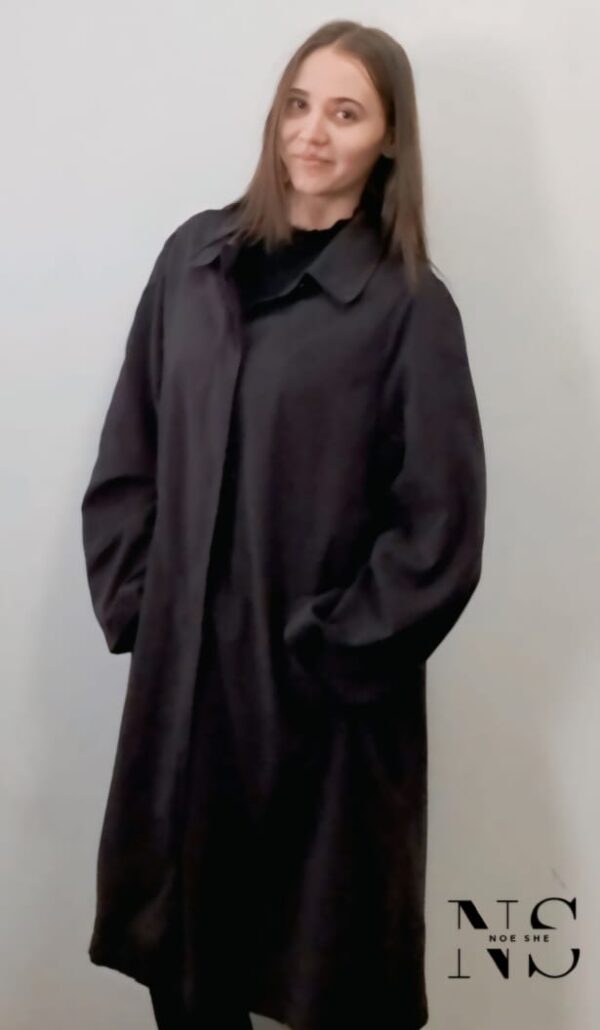 Long Ladies Coat Black - Image 4