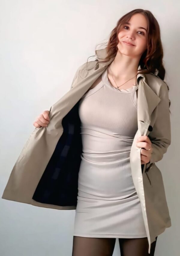 Ladies Coat Beige - Image 2