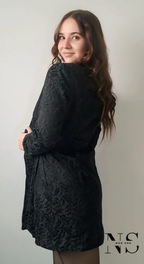 Ladies Black Vintage Coat - Image 3