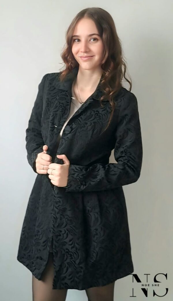 Ladies Black Vintage Coat - Image 2