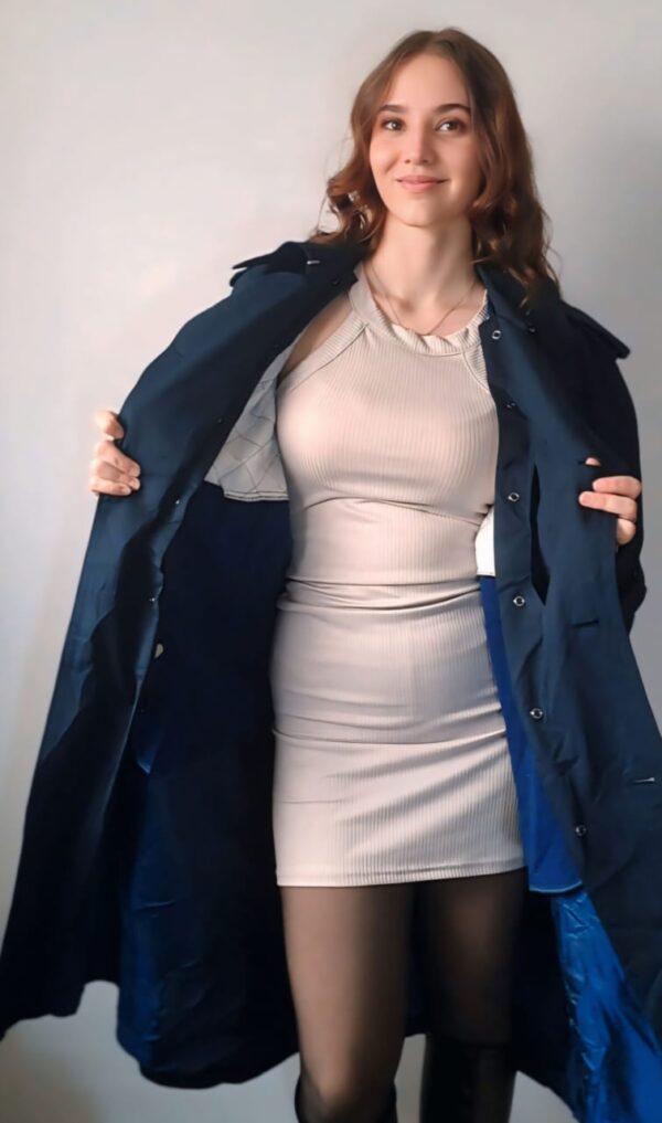 Heavy Navy Ladies Coat - Image 2