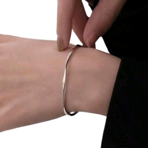 Twisted Adjustable Silver Bangle