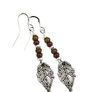 Bead Leaf Pendant Earring