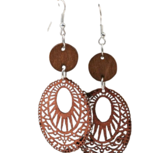 Wood Oval Earring