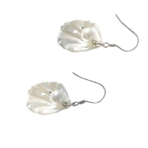 Shell Faux Pearl Earring
