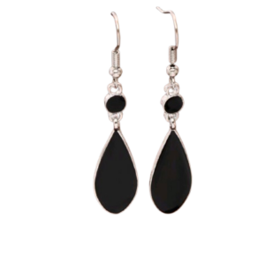 Black Teardrop Earring