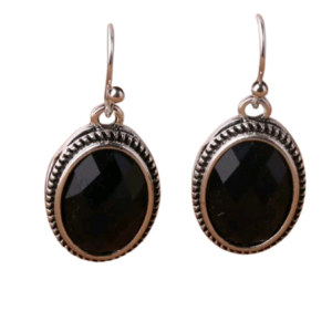 Black Oval Earring