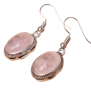 Retro Oval Pink Earring