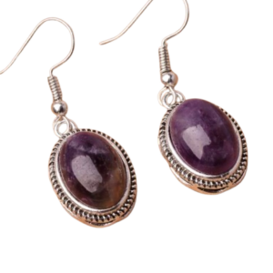 Retro Oval Purple Earring