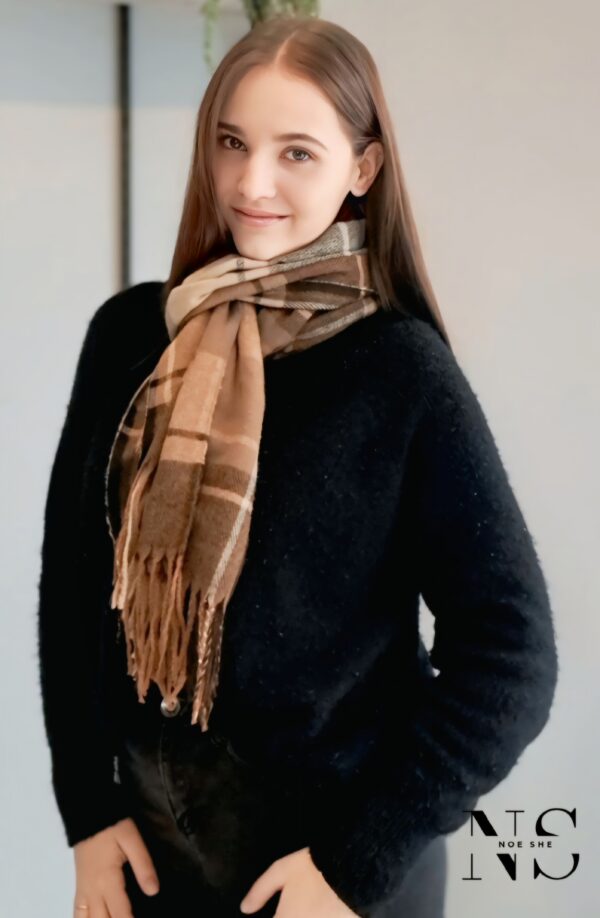 Retro Plaid Scarf - Image 4