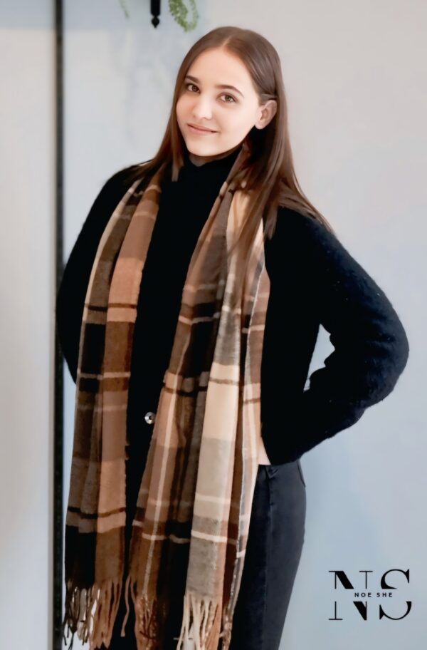 Retro Plaid Scarf - Image 2