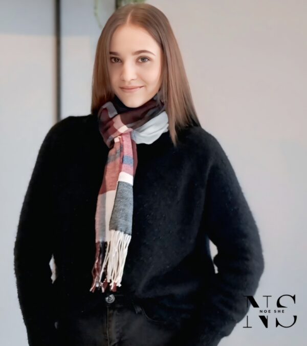 Plaid Faux Cashmere Red - Image 4