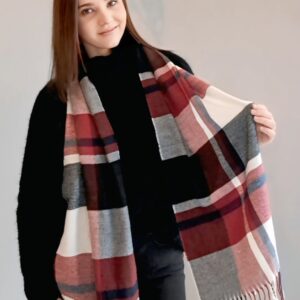 Plaid Faux Cashmere Red