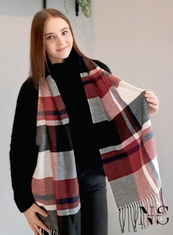 Plaid Faux Cashmere Red