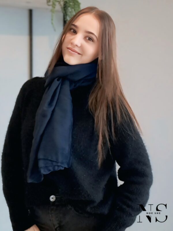 Simple Scarf Navy Blue - Image 4