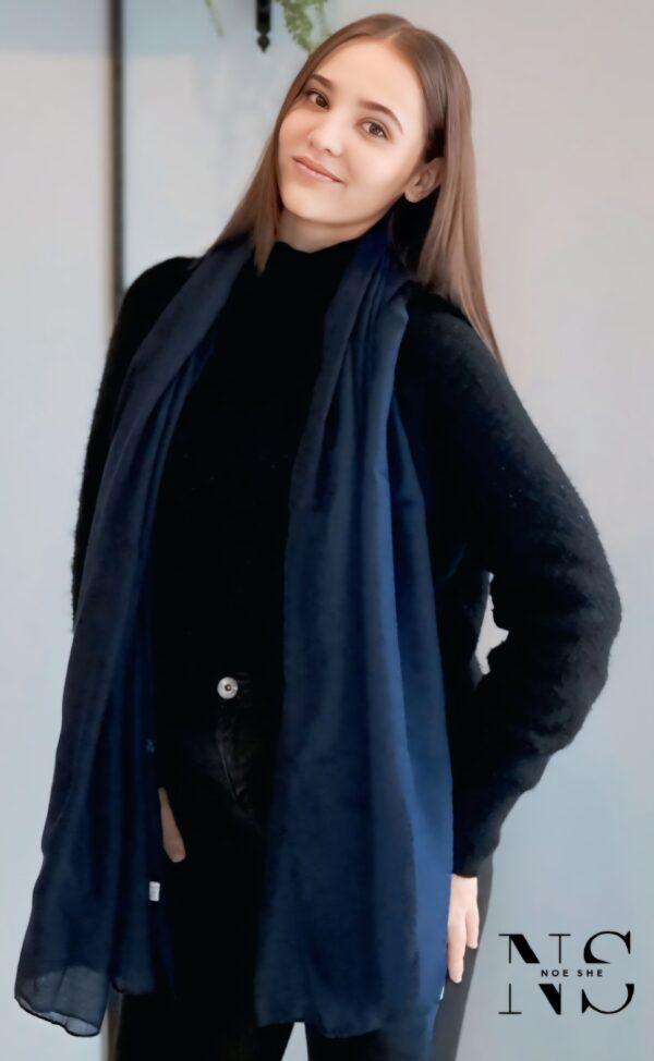 Simple Scarf Navy Blue - Image 2