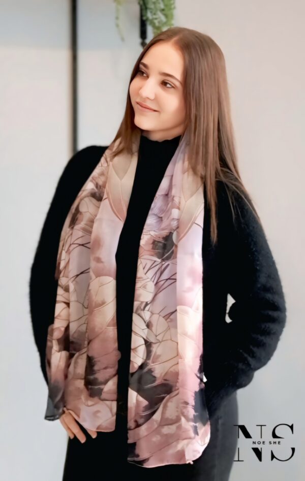 Lotus Flower Print Scarf - Image 2