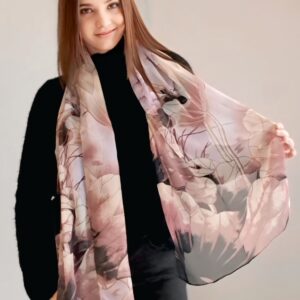 Lotus Flower Print Scarf