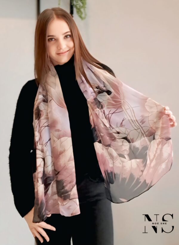Lotus Flower Print Scarf
