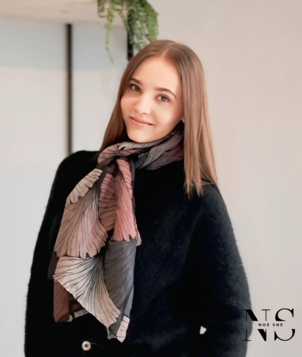 Leaf Print Scarf - Image 4