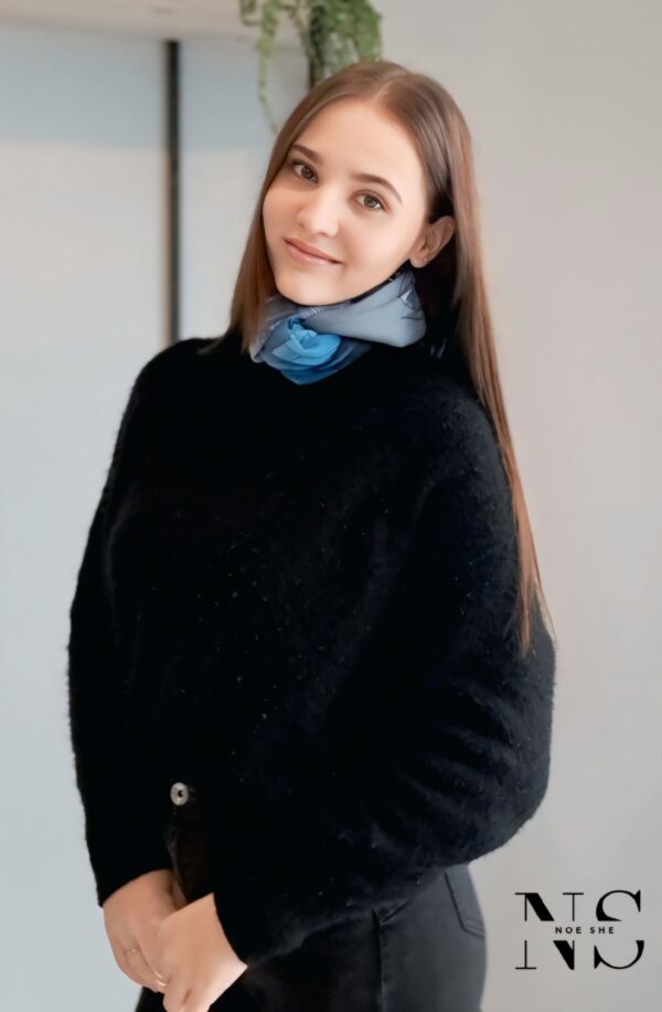 Blue Floral Print Scarf - Image 3